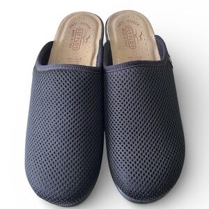 Women’s Fly Flot Italian Knit Black Mesh Slip-on Clogs/Mules